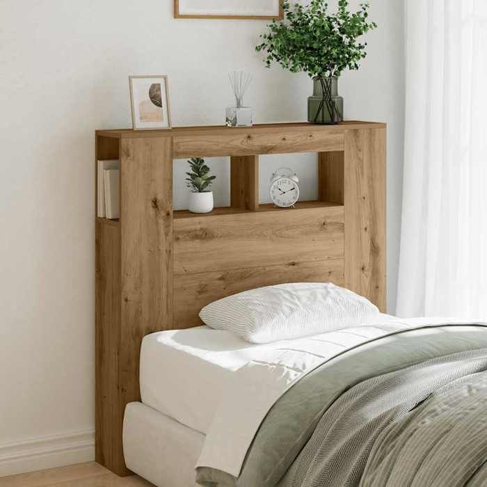 vidaXL Tête de lit à LED chêne artisanal 100x185x1035 cm 857683