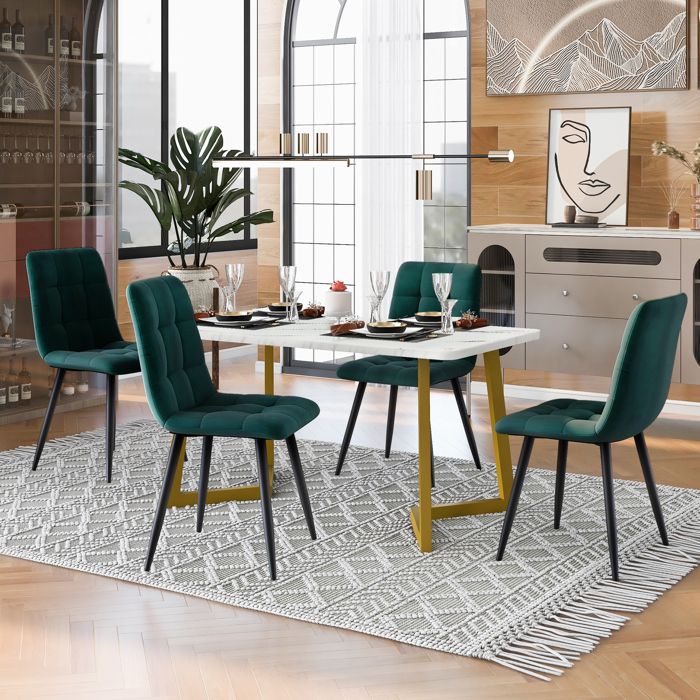 Deuxième génération épaissie couleur accueillante 117cm table à manger avec 4 chaises table à manger rectangulaire cuisine