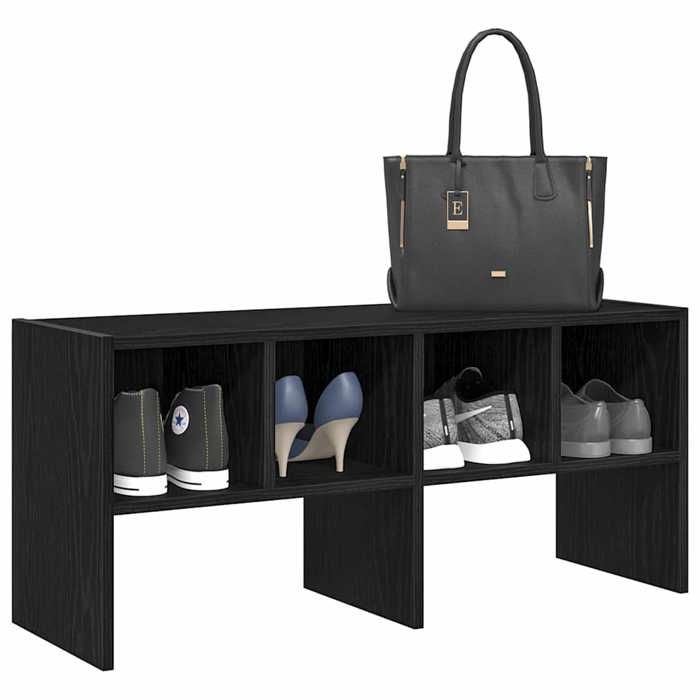 vidaXL Étagère à chaussures empilable chêne noir 895x30x40 cm étagère à chaussures de rangement rangement de chaussures 858841