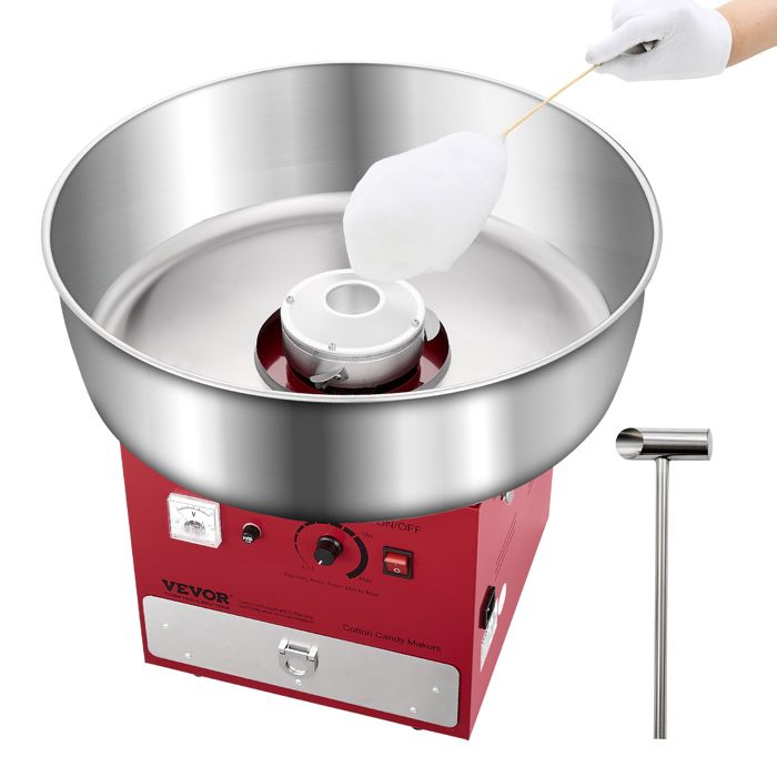 Machine à barbe à papa - VEVOR - MHTJJPZYO1-S - 1000 W - Bol inox 52 cm - 6 pièces/min
