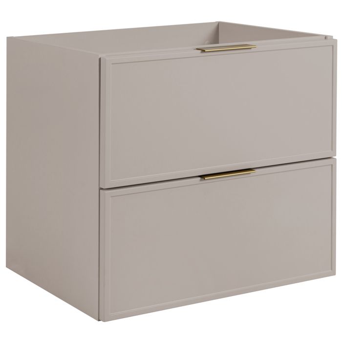 Meuble sous Lavabo 60 cm SLIM - Fermeture douce - Cachemire - 60 x 46 x 57 cm