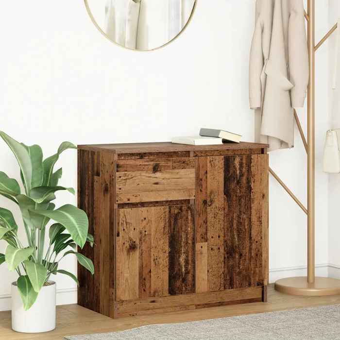 (Brun) Buffet bahut - Buffet Enfilade avec tiroir vieux bois 71x35x65 cm bois ingénierie 628750