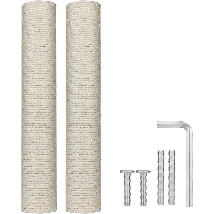 Comparer les prix de YSFMODE-2 Pièces Poteau De Rechange Arbre A Chat40Cm Rouleau Griffoir Pour Avec 4 Vis M8 Naturel Batons En Sisal Chatons Tour DA