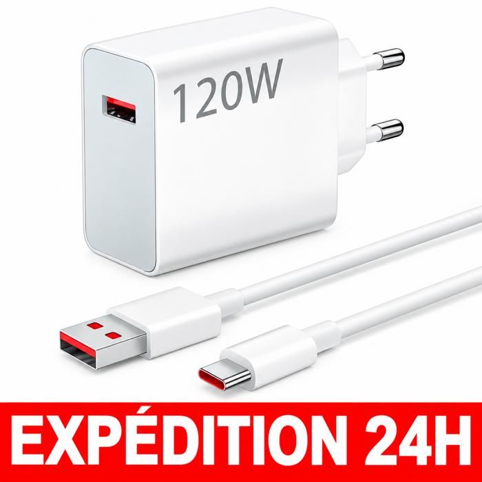 Chargeur Rapide 120W - ZISONIX - USB C 1m - Compatible Xiaomi 14T Pro/13 Pro/12 - Détection Automatique