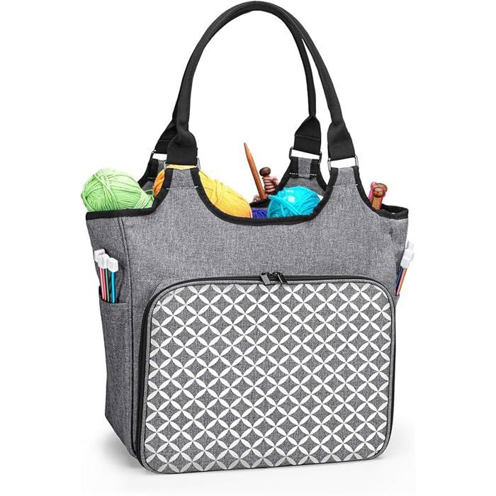 Sac de rangement pour laine, aiguilles à tricoter, crochet, sac à main
