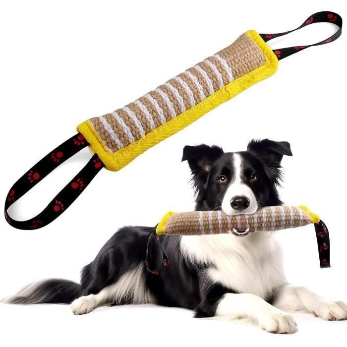Jouet Chien Indestructible Boudin Jouet pour Chien Interactif Mâcher Corde Jouets pour Jeux Chiens avec 2 Anses Cadeau pou YYV