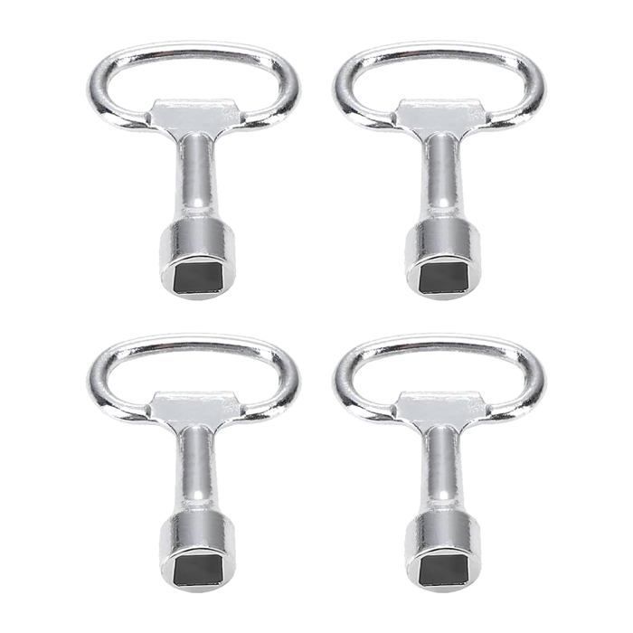 Clés triangle/carré métal - 4 pièces multifonctionnelles - Convient pour armoire électrique gaz eau compteur