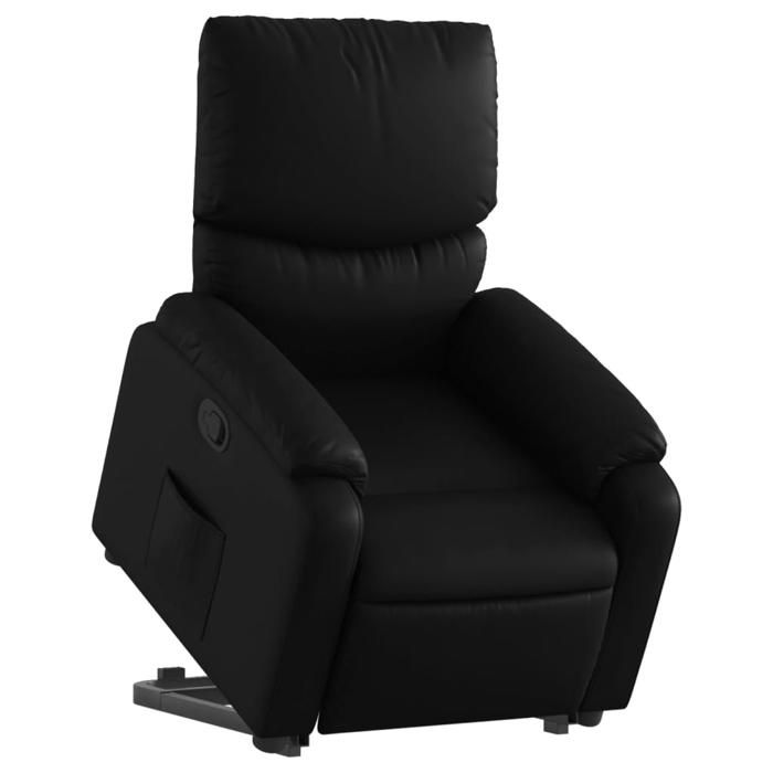 Fauteuil inclinable en similicuir - vidaXL - Noir - 75x99x99 cm - Fonction de levage électrique