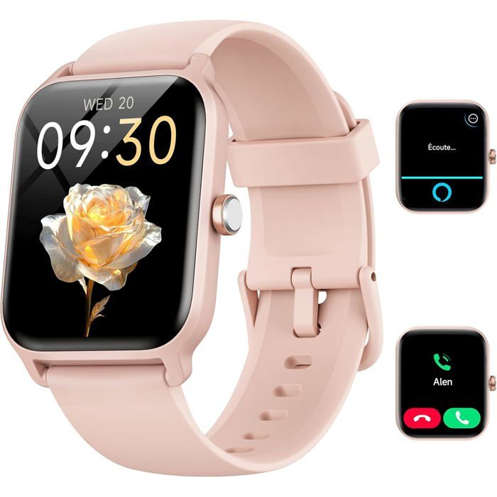Montre Connectée Femme pour SamsungiPhoneAndroid1.91 Montre Connectée Femme avec Appel BluetoothVoix de lIAAlexa intégrée