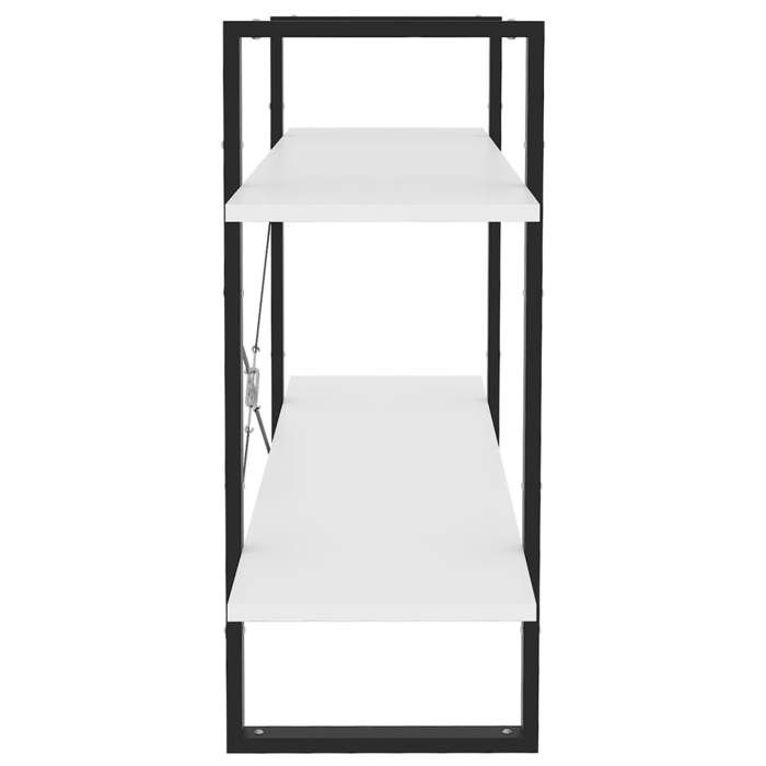 Cabinet de Livre SOLOMOON CHIC Bibliothèque à 2 niveaux - Pour salon/bureau - blanc 100x30x70 cm bois dingénierie BB881
