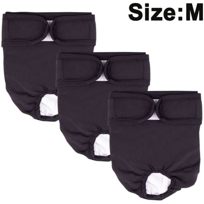 Lot de 3 couches lavables réutilisables pour chien culotte menstruelle très absorbante anti-harcèlement pour animaux