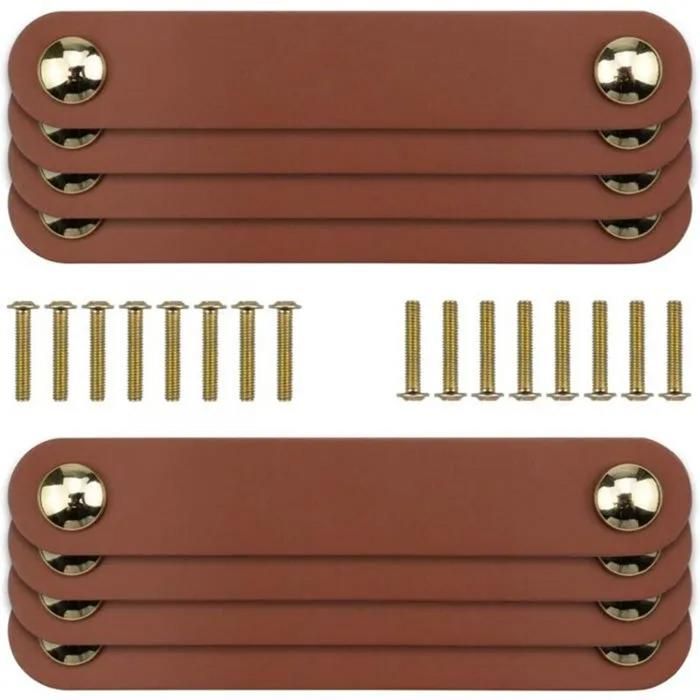 8 Pices Poignee Cuir Poignes de Tiroir en Cuir Poignee Cuir pour Poignee de Meuble Cuisine avec 22mm Vis pour Meubles