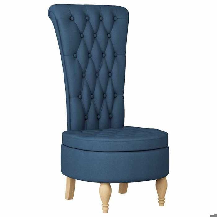 Promo février CHIC Fauteuil à pantoufle JILL 1 PLACE Bleu 56 5x70x110 cm tissu CCC3348