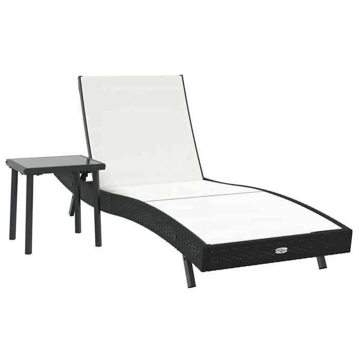 Bain de Soleil - CLARENCE® - Transat - Lot de 2 - RUIGNEUF - 2 PLACES - Noir et Blanc polyrotin 23146