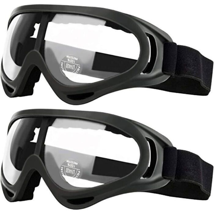 Lot de 2 lunettes de sécurité avec protection anti-buée et UV parfaites pour les pistolets à mousse