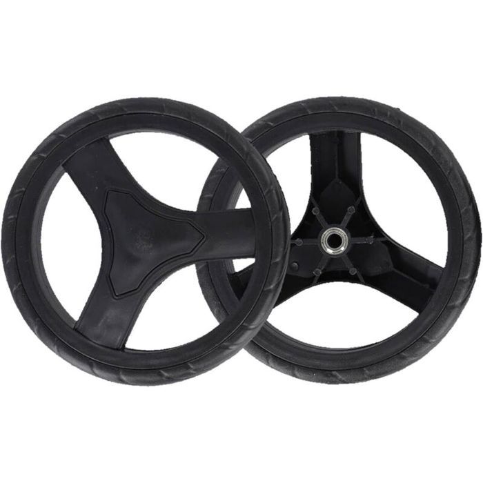 Roues de rechange pour chariot - PZCC - Lot de 2 roues - Diamètre 17 cm - Caoutchouc et plastique - Installation facile