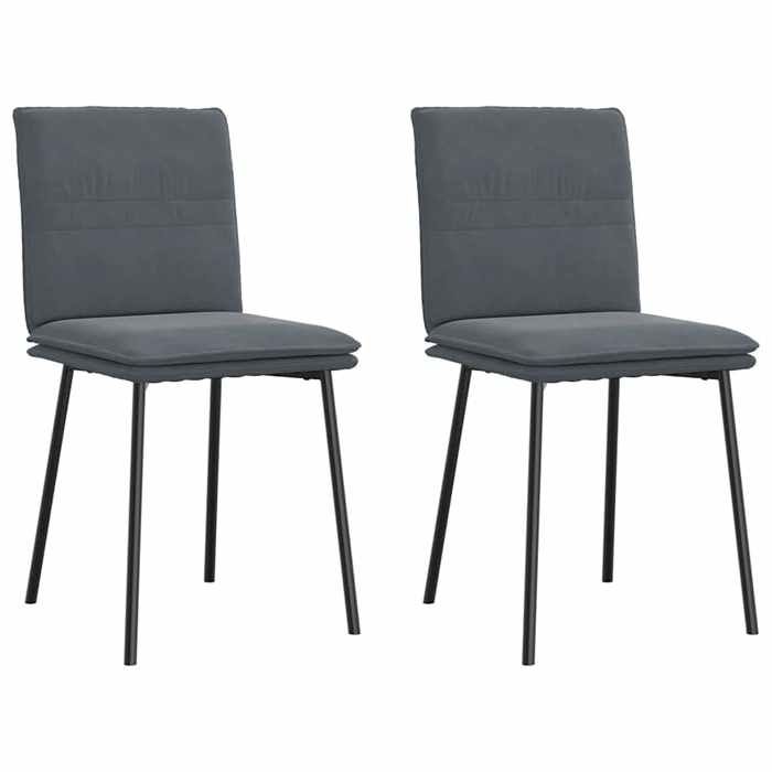 2 PCS Chaises de cuisine Dark grey - Magnifique Chaises à manger Classique Pour salon Gris foncé Velours 8638