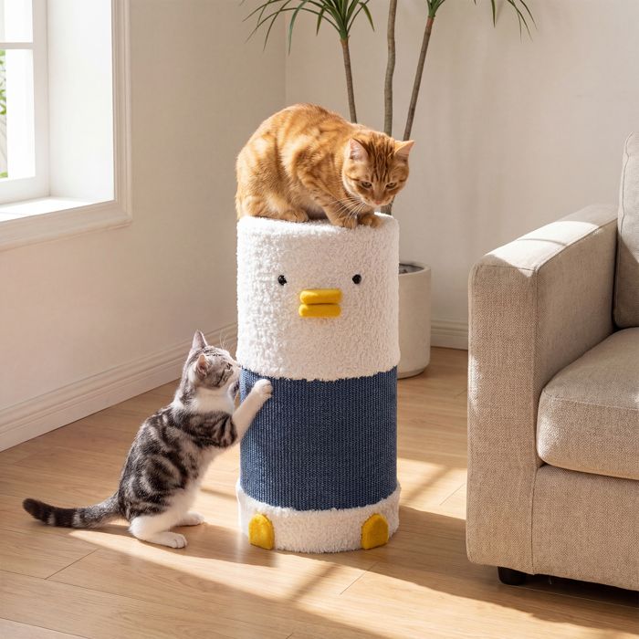 Niche pour Chat à 2 Niveaux COSTWAY 35 x 66 cm Condo à 2 Étages pour Chatons Tapis à Griffer en Sisal Grotte Cachée Lit Couvert Niche pour Chat à 2 Niveaux COSTWAY 35 x 66 cm Condo à 2 Étages pour Chatons Tapis à Griffer en Sisal Grotte Cachée Lit Couvert