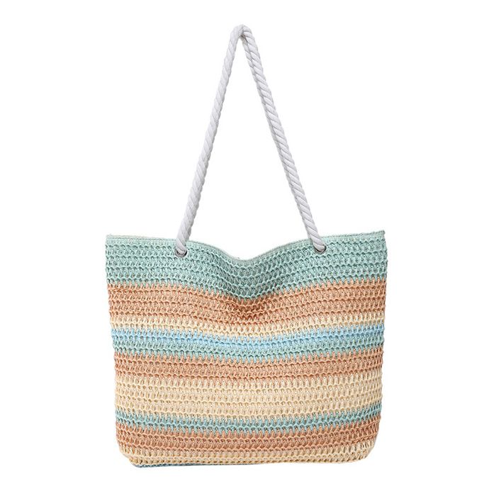 XJYDNCG Sac de Plage Femme en MailleGrande Capacité 35x16x37cmSac Cabas Léger pour ÉtéPiscine et Voyage - multicolore04