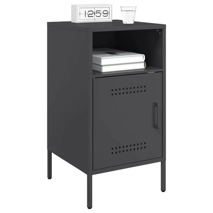 {Noir}Table moderne - Tables de chevet - Lot de 2 - noir 36x39x68 cm acier - Cadre robuste_14139