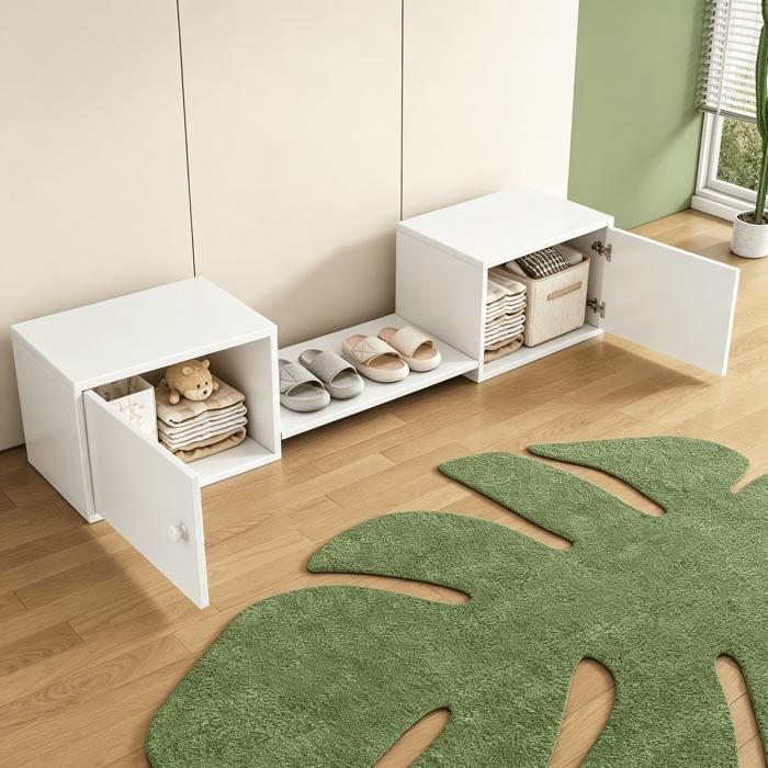 Armoire à chaussures meuble dentrée usage multi-scénario banc pour changer de chaussures utilisable avec lits superposés blanc