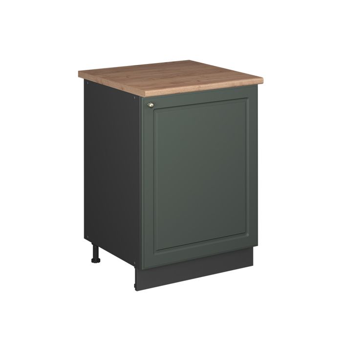 Meuble bas de cuisine Fame-Line 60cm 1 porte avec plan de travail Vert Or Campagne/Anthracite Vicco 65167