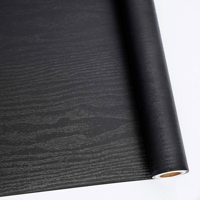 Papier peint autocolnt décoratif en bois noir pour surfaces facile à nettoyer épais augmente les Noir 11.8X 78.7