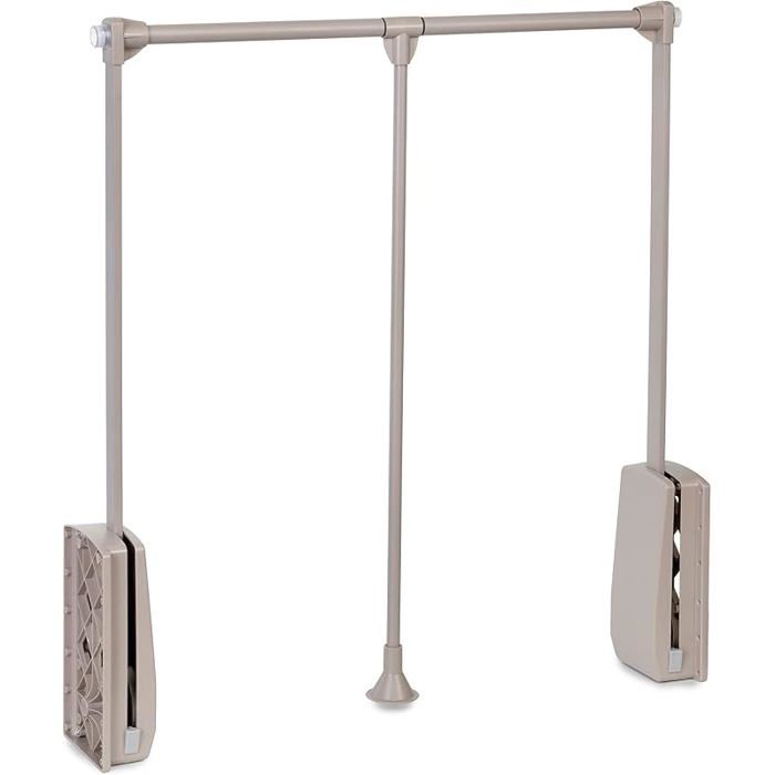 Barre de penderie escamotable tringle relevable penderie rabattable pour armoire rgeur régble Gris Pierre 450 600 BARRE DE PENDERIE