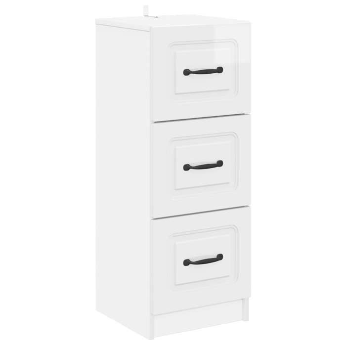 Elégance - Chic Commode moderne salon-séjour - Armoire à tiroirs - Blanc brillant - 33x34 5x87cm_0606704
