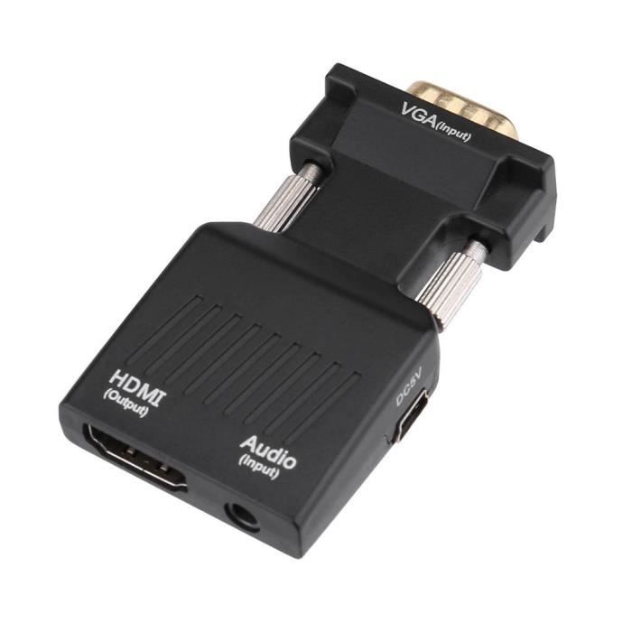 Adaptateur Vga Vers Hdmi Convertisseur Audio Vidéo Avec Câble Usb 3,5