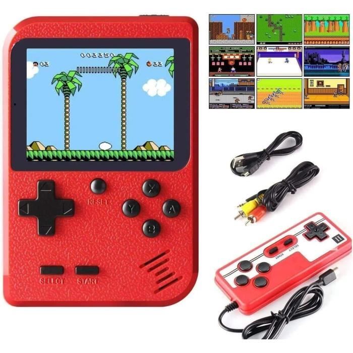 Mini console de jeux portable pour enfants intégrée 400 jeux NES classiques  8 bits rétro avec écran de 7,1 cm, batterie rechargeable, sortie vidéo TV