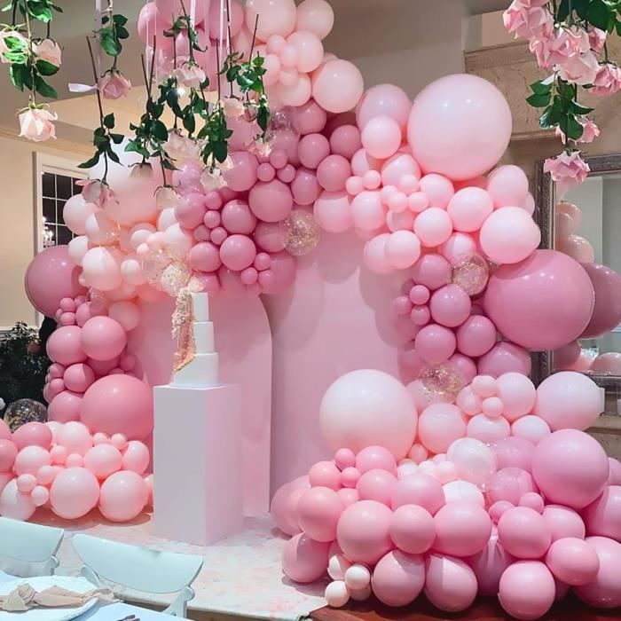 Arche Ballon Anniversaire Rose Decoration Anniversaire Fille Kit Guirlande Ballon Pastel Rose Et Blanc Decoration Pour De Fete Ma Cdiscount Maison
