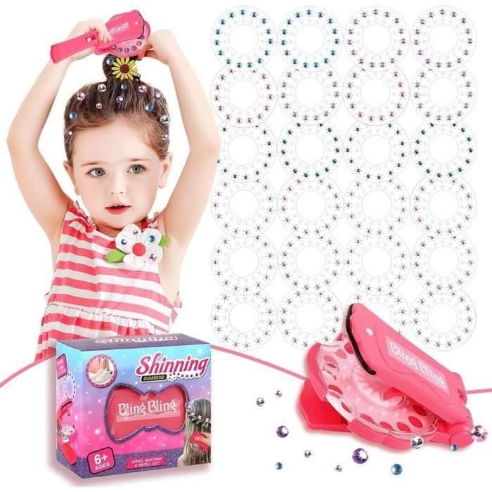 Machine à Strass pour Cheveux Diamond Styler ​Kit Glam Styling Tool avec ​180 gemmes décoratives, Kit de Bijoux de Jouets Créatifs - Jeux - Jouets