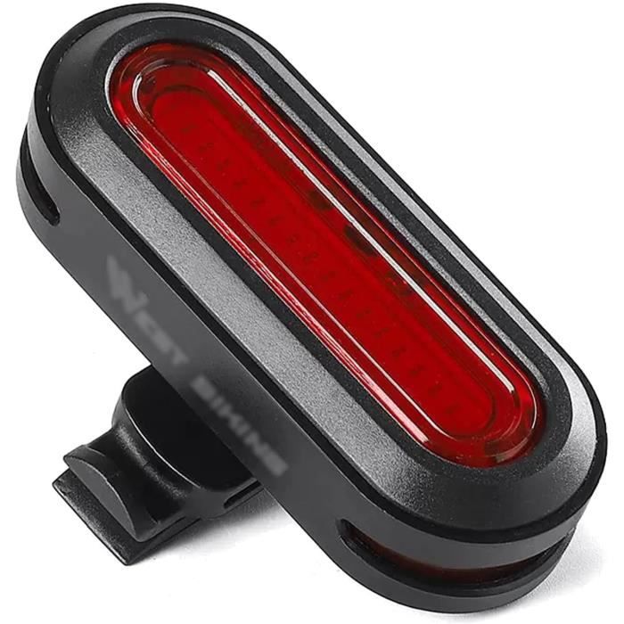 COB LED Vélo Vélo Vélo Avant Arrière Feu Arrière USB Rechargeable 6 Modes Rouge @irhaang558