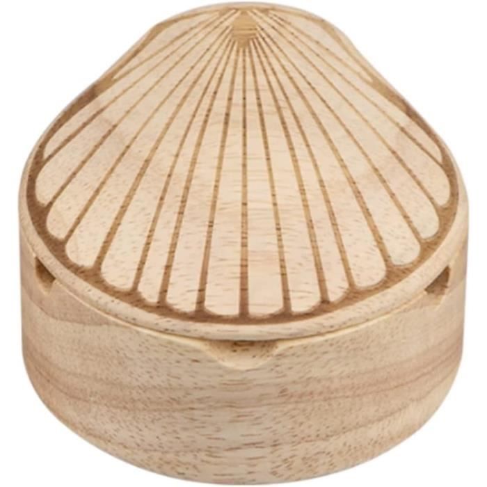 Cendrier En Bois Avec Couvercle ACEXIER - Doublure Inox Coupe-Vent Pour Intérieur Extérieur