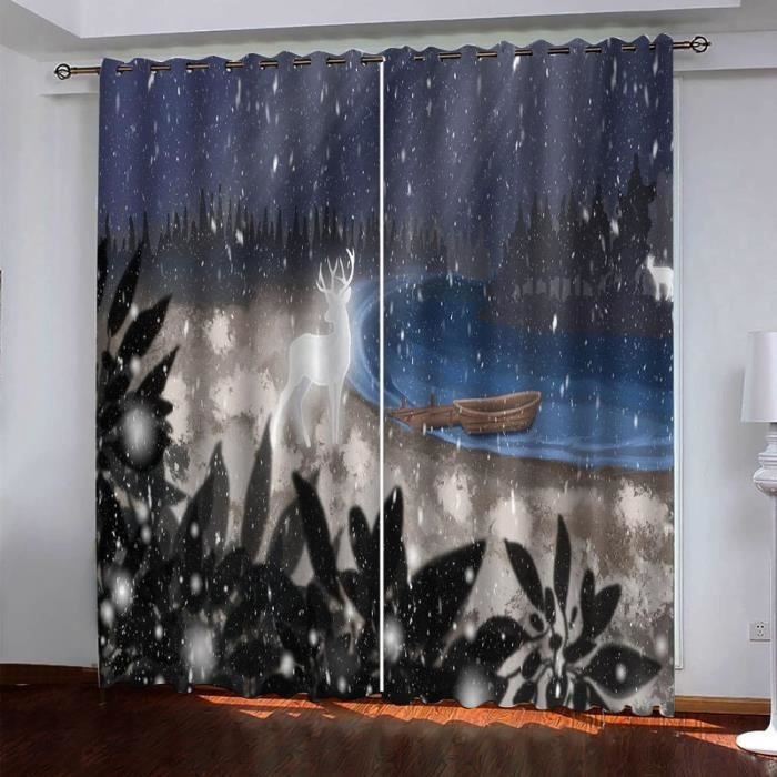 VASENA Rideaux Occultants Lot De 2 - Chats Mignons 3D Dessin Animé Pour Chambre Enfant Fille Ou Garçon, Rideaux Thermiques Isolants Anti-Bruit Et Opaque, Motif Chaton Adorable (140x160 Cm)