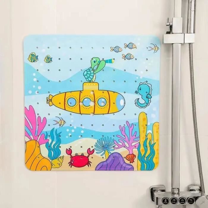 Relaxdays Lot De 5 Autocollants Antidérapants Baignoire - Poissons Bleus Mignons Avec Ventouses