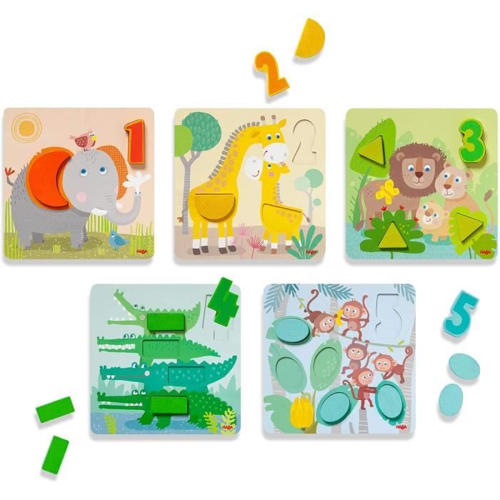 Puzzle En Bois Montessori Pour Bébé – 9 Animaux Avec Poignées – 15x15 Cm – Éducatif, Motricité, Langage – Dès 1 An