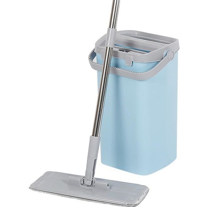 Serpillière Seau Set, 2 in 1 Laver Sec avec Réutilisable Plat Serpillière Patins, Serpillière