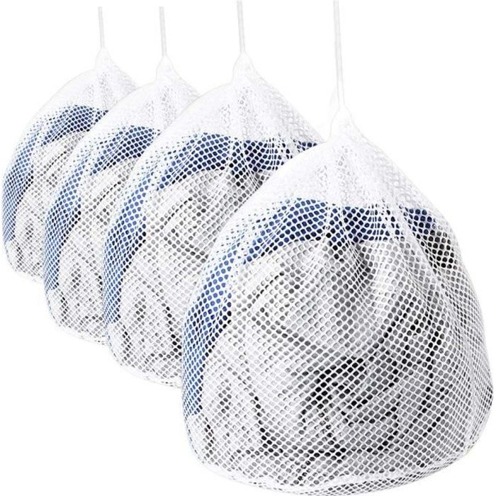 Sac à linge à cordon 4 tailles Filet à linge blanc en maille pour machine à laver, soutien-gorge, vêtements pour bébé, 4 pcs