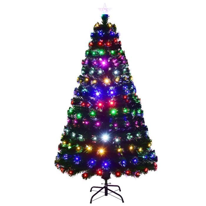 Mini Sapin De Noël Artificiel Avec Guirlandes Lumineuses LED - Petit Arbre Décoratif Avec Éclairage Pour Table (Rouge, 60 Cm) - Maison