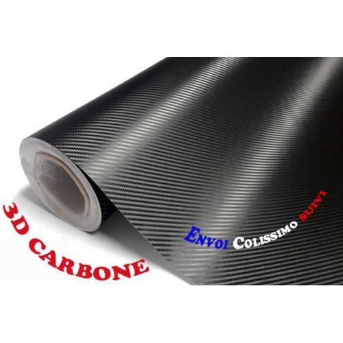 Rouleau Vinyl adhésif 5D-B Carbone noir brillant 30 mètres / 150cm