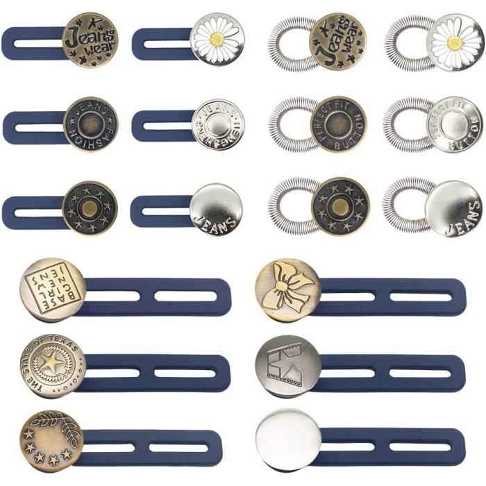 1/5 pièces rallonge de bouton en métal pour pantalon jean couture gratuite  réglable ceinture rétractable rallonges de taille boutons-Style 4,1 pièces  : : Cuisine et Maison