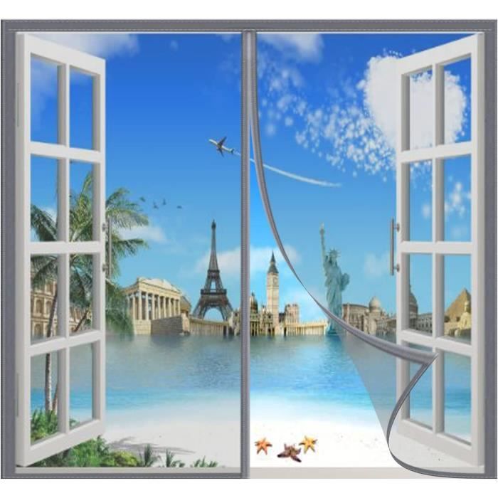 Moustiquaire Fenêtre Magnétique-Moustiquaire Porte Fenetre 190 X 270 Cm Fermeture Automatique