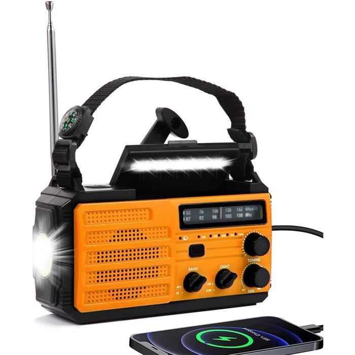 Radio Solaire Portable,Radio à Manivelle D'urgence AMFMWBALERT