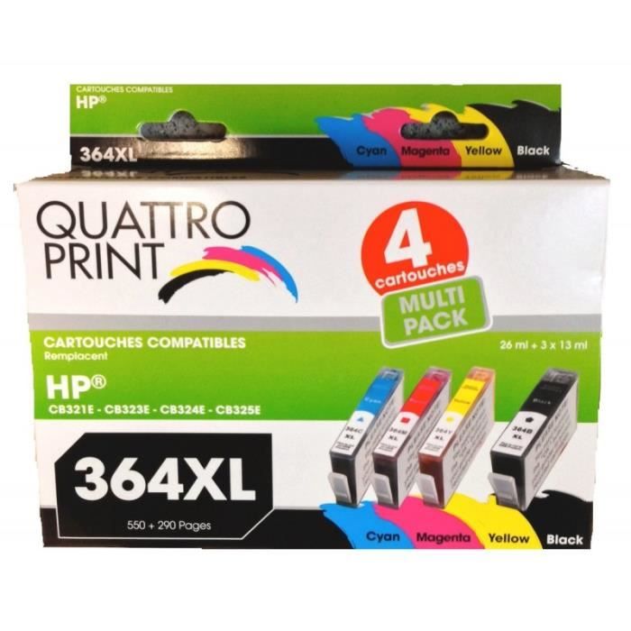 ✓ Pack 4 cartouches compatibles HP 364XL couleur pack en stock