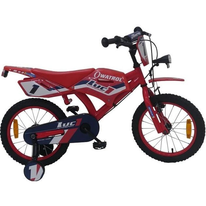 Vélo 16'' motobike - LUC1 - cadre acier - rouge - mixte