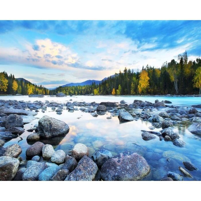 Peinture Par Numéros Adulte Kit DIY Paysage Avec Pinceaux Et Peintures