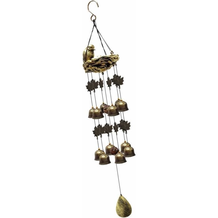 Carillon à Vent Carpe Koï Vintage En Métal – Décoration Jardin Extérieur Terrasse, Son Apaisant Et Symbolique