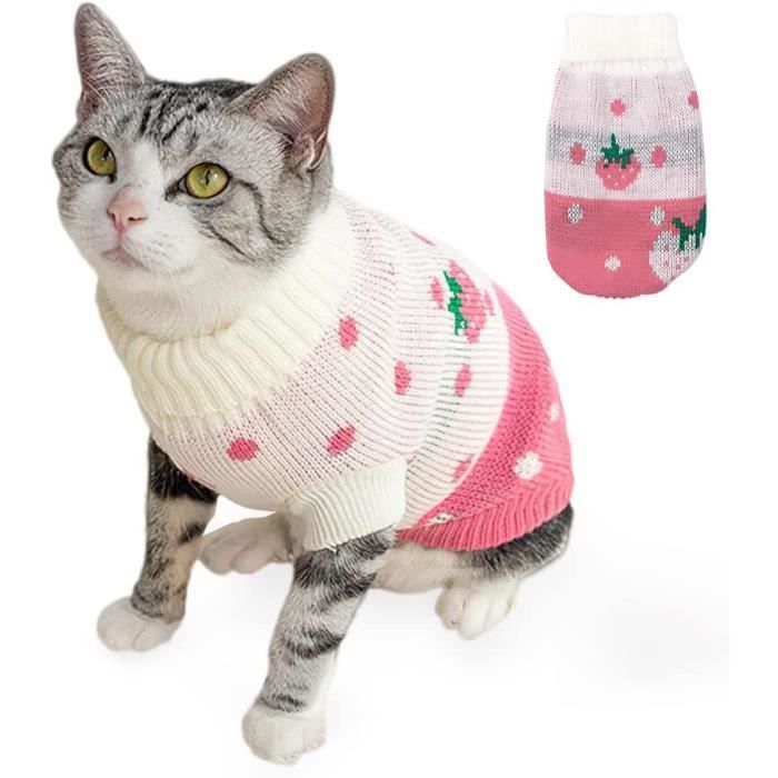 Pull pour Animaux - Gilet Tricoté - Chaud - Antidérapant - Lavable en Machine